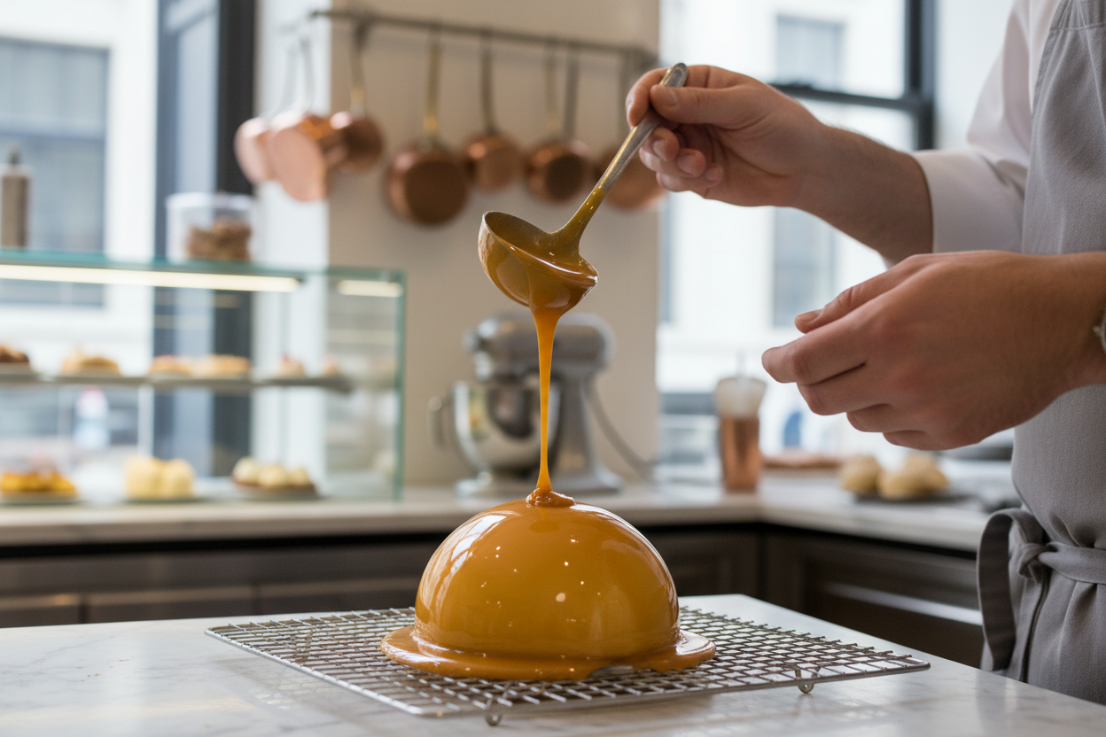 Ambachtelijk mirror glaze aanbrengen