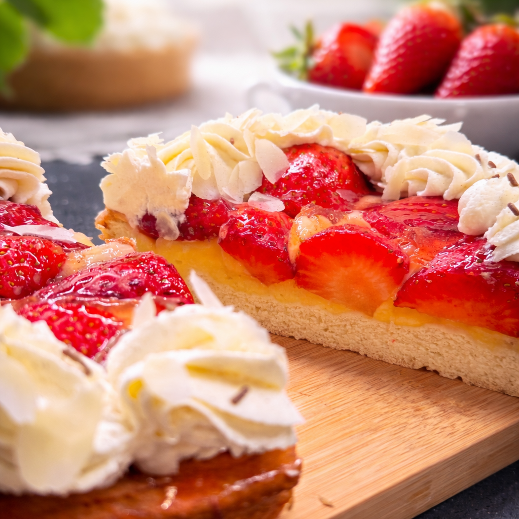 Ambachtelijke aardbeientaart